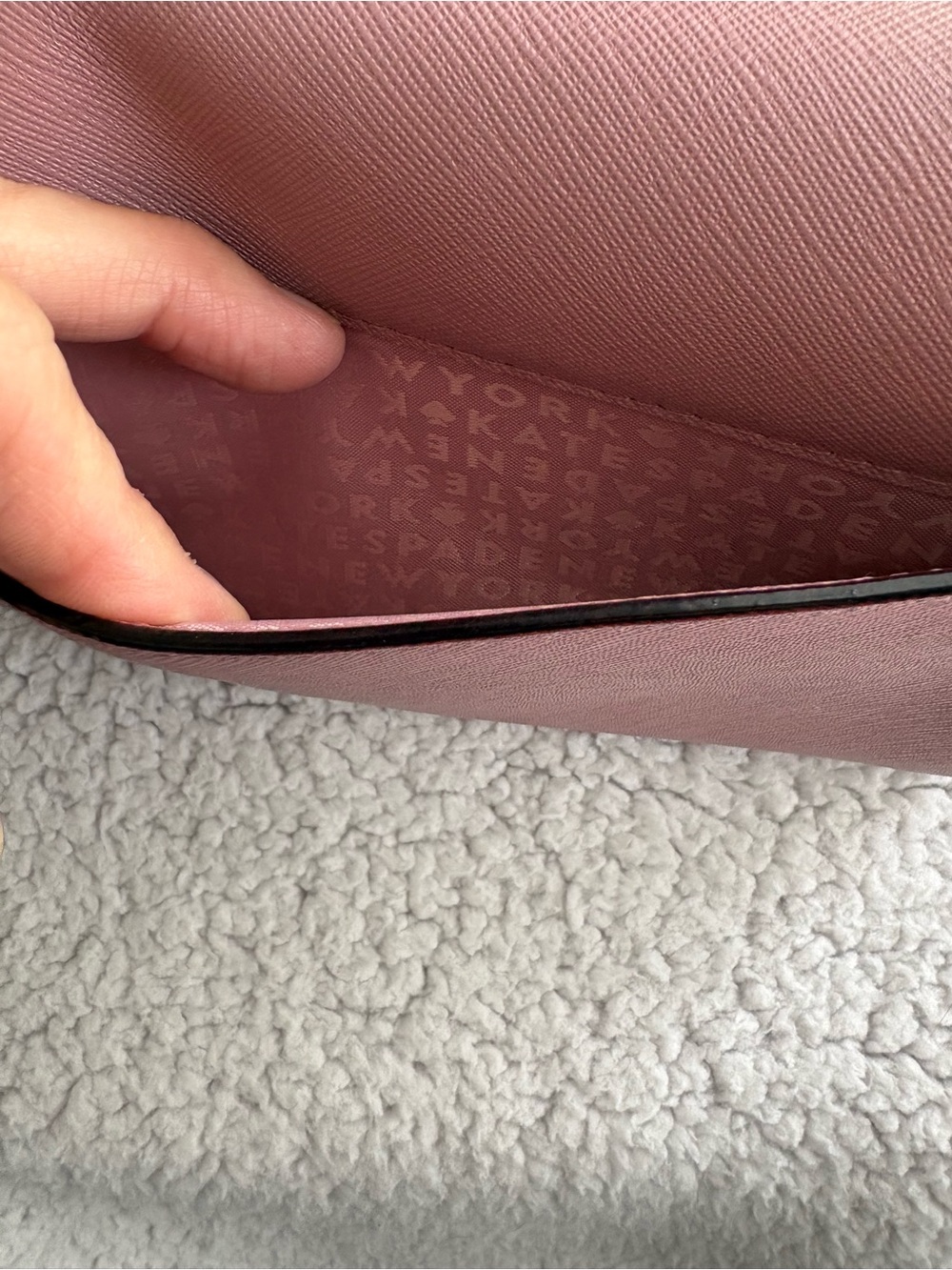Kate Spade Pink Saffiano Leather Flap Chain Wallet Crossbody Bag - Like New - Picture 9 of 14
